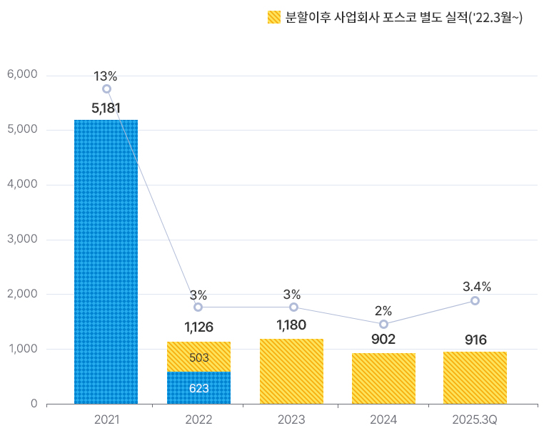 2021�� 5181,13%. 22�� ���ȸ�� ������ �������� (22�� 3������ 12������)503�� 625. 2022���� �� ���� 1126, 3%. 2023�� 1180, 3%. 2024�� 902, 2%. 2025-3Q 916, 3.4%